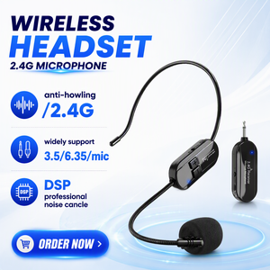 2,4G Kabelloses Headset-Mikrofonsystem 50M Reichweite 6H Akkulaufzeit <span class=keywords><strong>Plug</strong></span> & Play Kopfbügelmikrofon für Lehrer Reiseleiter Moderatoren Kirche - Product Image 6