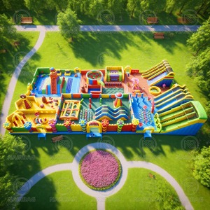Big Bounce Inflatable Theme Park Kid Play Amusement Park <strong>Large</strong> Inflatable <strong>Obstacle</strong> Castle Slide Blow up Bouncer Combo Playground - Product Image 4