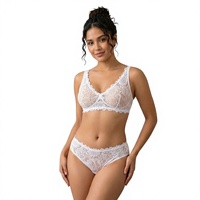 Set 6 Celana Dalam Wanita Berkualitas Tinggi dari Katun dengan Renda, Model Mid-Rise, Anti-Bakteri, Bordir, Warna Hitam Putih Nude.
