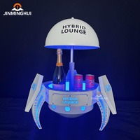 Meilleure vente Logo personnalisé LED Robot présentateur de vin ascenseur électrique seau à glace en métal pour discothèque VIP Service Party Display pas de quantité minimale de commande