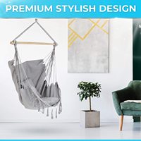 Fauteuil suspendu en macramé surdimensionné WOQI, hamac pour enfants avec support pour la relaxation corporelle, pour le camping et l'extérieur