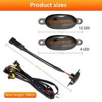 Feux de calandre avant LED universels pour voiture, blanc ambre, 4 LED, éclairage de calandre, lampe œil d'aigle pour tout-terrain, coffre, SUV, Ford, Toyota