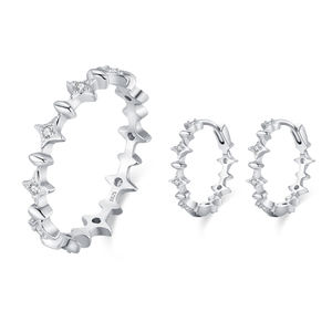 Nabest Fashion - Juego <span class=keywords><strong>de</strong></span> Joyas <span class=keywords><strong>de</strong></span> Plata <span class=keywords><strong>de</strong></span> Ley 925 con Circonita para Mujer, Aretes y Anillo, Promesa <span class=keywords><strong>de</strong></span> <span class=keywords><strong>Matrimonio</strong></span>, Uso Diario - Product Image 1