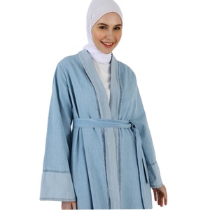 Abaya Women Muslim Dress Refka Casual Blue Denim Modest Evening Dress