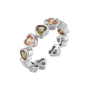 MyMuyu Heart <b>Shaped</b> Zirconia Open Ring Adjustable Index Finger Ring For Gift Jewelry - Product Image 5