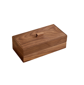 In Stock Wholesale Rectangle Wooden Fruit Box for Dry Fruits Snacks Storage Household Organizer Partition Tray Candy Gift Box - Product Image 1