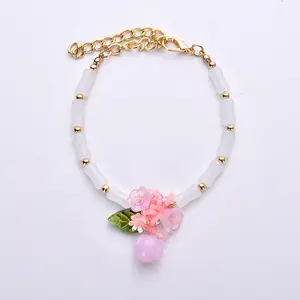 Nuevo collar de Mascota de flor de cuentas de arroz de estilo chino, collar de joyería de gato y perro de estilo antiguo pequeño y fresco - Product Image 1