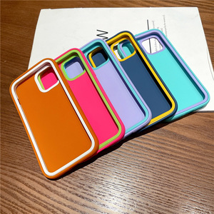 Simple Solid Color Silicone <strong>Double</strong> Frame Shockproof Protection Phone <strong>Cases</strong> for iPhone 11 12 13 Pro Max <strong>Case</strong> Phone - Product Image 3