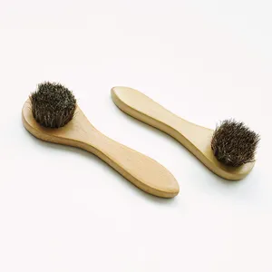 5.7" horsehair shoes polish brushes care clean daubers applicators