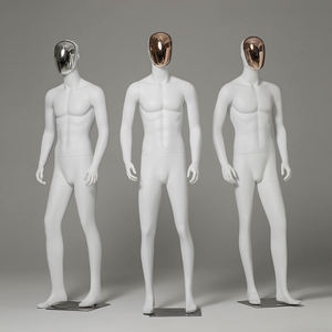 Mode bel homme taille costume d'affaires manteau fenêtre affichage corps complet noir mat mâle argent Chrome visage <span class=keywords><strong>Mannequin</strong></span> à vendre - Product Image 5