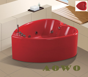 Vasca Idromassaggio a Forma di Cuore AOWO, Vasca da Bagno in Acrilico per Due Persone, Spa con Idromassaggio - Product Image 4