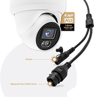 YCX Cheap 4MP PoE Turret Security IP Camera Outdoor Indoor AI Human Motion Detection IR Night Vision Built-in Mic 2.8mm Lens