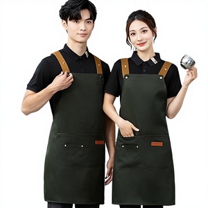 Tablier sans manches en toile imperméable et anti-taches, avec logo personnalisé, pour la restauration, <span class=keywords><strong>tenue</strong></span> de <span class=keywords><strong>travail</strong></span>, résistant aux taches, pour femme, texte publicitaire - Product Image 1