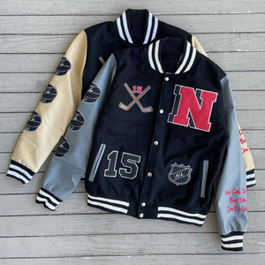 Chaqueta Universitaria Varsity de Hombre, Gruesa, Estilo Bomber, Informal, para Trabajo, Cardigan Gótico, de Invierno, para Fútbol, con Forro de Plumón y Logotipo - Product Image 1
