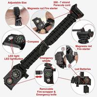 Bracelet de survie tactique réglable Anthrive pour homme avec lampe LED SOS, boussole, allume-feu et sifflet
