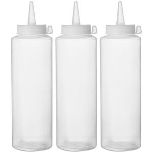 Bouteilles doseuses transparentes HENDI 0,7L, distributeurs de boissons 3 pièces, 70x(H)240mm - Product Image 1