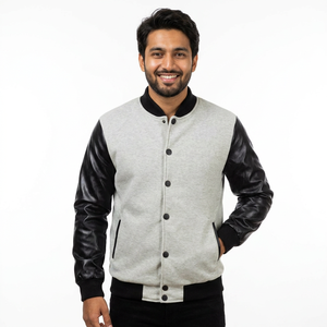 Hot Selling Customize Logo Varsity <b>jacket</b> for men <b>cheap</b> Price Solid color high quality CollegeBaseballjacket for men - Product Image 1