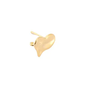 New Irregular Heart-shaped Studs Copper Gold-plated Glossy Love Ear Stud Diy Fashion Jewelry Stud Earrings for Women Wire 20 Pcs