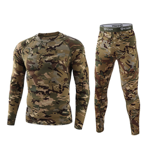 Ensemble de vêtements de sport d'hiver DF ESDY 152 pour hommes, sous-vêtements thermiques en coton mélangé, veste de cyclisme en polaire camouflage, vêtements de fitness extensibles - Product Image 1