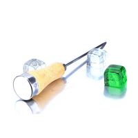 Ciseaux à glace longs en bois et acier inoxydable, style japonais, pour dégivrage de réfrigérateur, outils de barman, glaçons de bar, vin