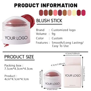 MLM Barra de Colorete en Crema Portátil Redonda, de Alta Calidad, Brillante, Linda, Resistente al Agua, de Larga Duración, Maquillaje Natural para Mejillas y Rostro - Product Image 4