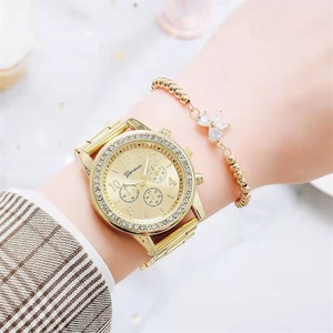 2 PCS <strong>Set</strong> Women <strong>Rose</strong> <strong>Gold</strong> Diamond Bracelet <strong>Watch</strong> Luxury Jewelry Ladies Casual Quartz Wristwatches - Product Image 2