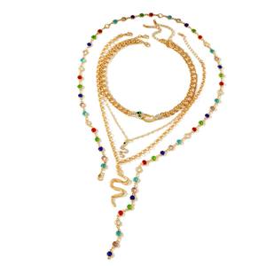 Женские европейско-американские простые длинные тонкие многослойные браслеты из меди с геометрическим узором в виде змеи, полностью инкрустированные стразами - Product Image 5