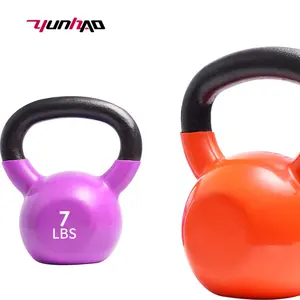 Yuncheng Gym Use Vinyl Dipping Handle Cast Iron Kettlebell with LB and KG