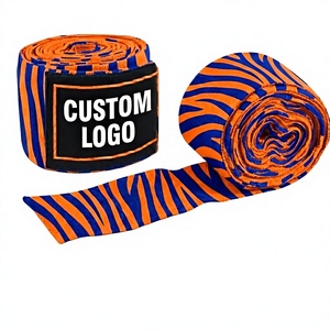 Bandages de boxe personnalisés OEM ODM, bandages élastiques MMA, 2 pièces, tailles et couleurs personnalisées, logo, certifiés CE, écologiques, en caoutchouc, éponge, EVA - Product Image 1