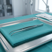 Pinces à pansements courbées à dents crantées pour la chirurgie générale, instrument chirurgical manuel certifié CE de classe I