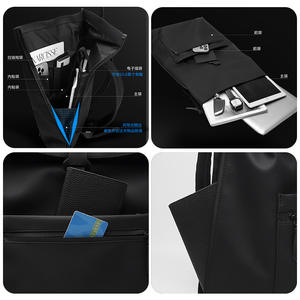 กระเป๋าเป้สะพายหลังแล็ปท็อปสำหรับผู้ชายวีพาวเวอร์สีดำ กันน้ำ สำหรับเดินทางธุรกิจและเดินทางประจำวัน พร้อมสายสะพายไหล่ รุ่นสปริง 2025 - Product Image 5