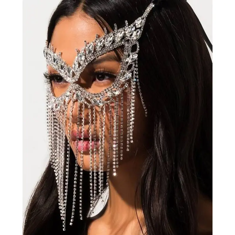Elite Diamond helloween mask nightclub party sexy crystal lisa Crazy Horse Paris striptease