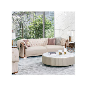 ضوء الفاخرة بعد أريكة جلدية حديثة من ثلاثة أشخاص غرفة المعيشة إيطاليا طقم أريكة الطبقة الأولى جلد البقر أريكة - Product Image 1