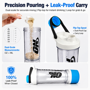 Shaker à protéines en plastique de 600 ml avec compartiment de rangement inférieur, anti-fuite, sans BPA, bouteille mélangeuse avec agitateur croisé pour la salle de sport - Product Image 3
