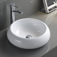 Lavabo en céramique populaire et économique pour salle de bain, lavabo en porcelaine de forme ronde, lavabo en céramique