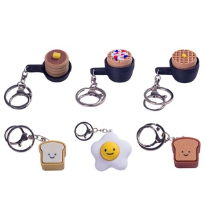 New Arrival 3D-printed Cute <b>Mini</b> Breakfast-themed Clicker DIY Stress-relief Keychain <b>Backpack</b> Charm 6 Styles Made in China - Product Image 2