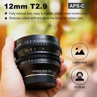 Adaptateur d'objectif en aluminium OEM 7Artisans 12 mm d'ouverture, taille du filtre 37 mm, pour appareils photo demi-format E/FX/M43/EOS-R/Z/L