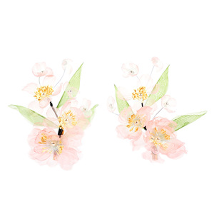 Nuevos accesorios para el cabello y horquillas Hanfu, diseño original, hechos a mano, exquisitos clips de flores perforadas de flor de durazno rosa para - Product Image 5