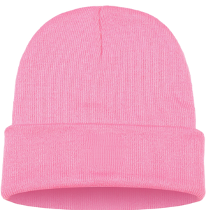 Winter Slouchy Knit Beanie Hat for Men and <b>Women</b> Soft 100% Polyester Image Style Bow Cuffed Design - Product Image 1