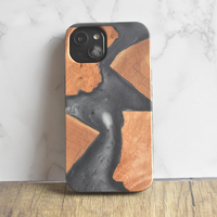 Nouveaux produits : Étui de téléphone en résine naturelle et bois pour iPhone 14 15 16 17 18 Pro Max, étui de téléphone en bois et résine avec logo personnalisé