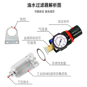Régulateur de pression d'air LICH avec filtre et séparateur d'eau et d'huile pour compresseur industriel - Product Image 2