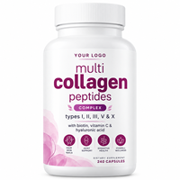 Capsules de collagène complexe multi-sources pour femmes, avec acide hyaluronique, biotine, vitamine C et protéines hydrolysées, fourniture directe usine