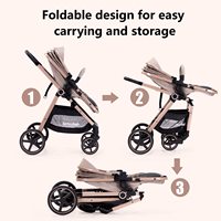 Poussette pliable BAB WAY avec nacelle, siège réversible, cadre en aluminium, poussette de luxe pour bébé avec DDP