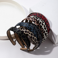 Nouveau gros bandeau imprimé léopard Vintage velours éponge rembourré bandeau cheveux accessoires pour femmes