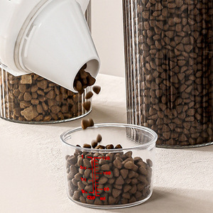 Pet Food Airtight Container 800Ml 1350Ml 1800Ml Cylinder Clip On Lid For Cat Dog Food Storage - Product Image 4