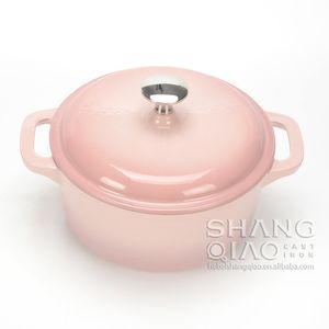 Four néerlandais <span class=keywords><strong>en</strong></span> <span class=keywords><strong>fonte</strong></span> émaillée de 7 pouces avec couvercle, Casserole de qualité supérieure, Casserole ronde <span class=keywords><strong>en</strong></span> <span class=keywords><strong>fonte</strong></span> rose de 18 <span class=keywords><strong>cm</strong></span> - Product Image 3