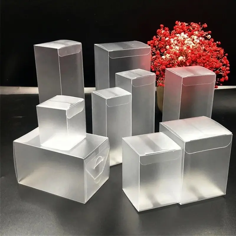 Boîte à Cube transparente en PVC d'acétate, boîte d'emballage pliable pour animaux de compagnie, boîte en plastique transparente pour emballage alimentaire pour animaux de compagnie