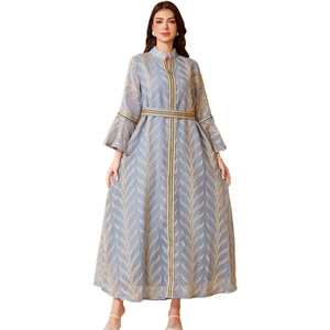 Nouvelle Abaya Ethnique Longue et Respirante de Dubaï 2026 – Robe Décontractée pour Mariage et Ramadan en Polyester Brodé avec Manches Cloche Élégantes - Product Image 1
