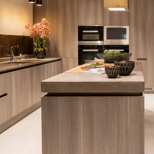 Impiallacciatura di legno da cucina set da cucina progetti di mobili con porta di legno - Product Image 5