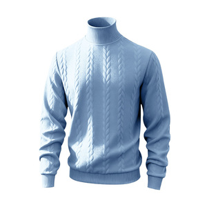 Felpa Invernale da <span class=keywords><strong>Uomo</strong></span> a Collo Alto in Poliestere Jacquard Tinta Unita Pesante <span class=keywords><strong>Taglie</strong></span> <span class=keywords><strong>Forti</strong></span> Stile Europeo-Americano per Vendita Transfrontaliera - Product Image 6